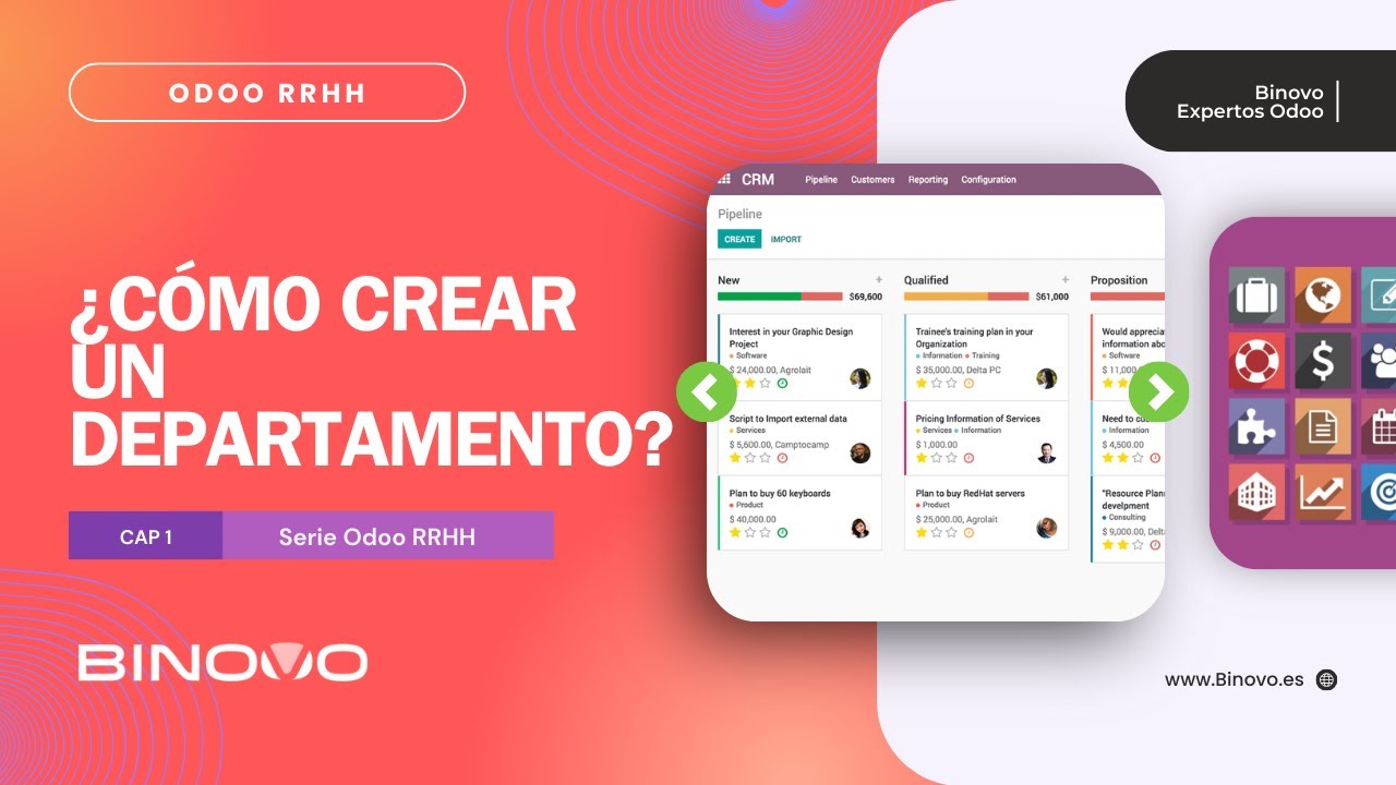 ODOO RRHH | Tutorial 01 📌 Cómo crear un departamento en Odoo