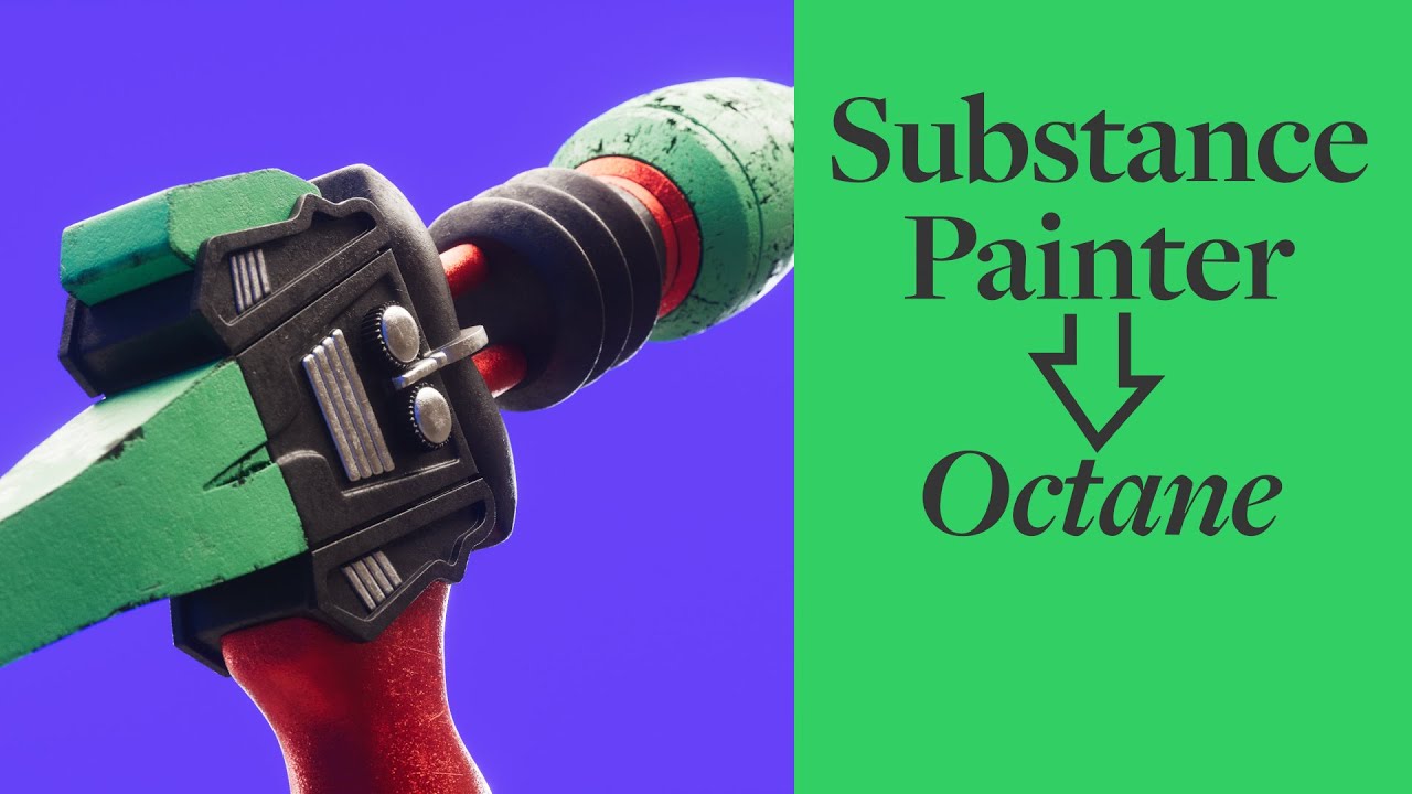 Texturing from Substance Painter to Octane with UDIMS (Martian Gun)