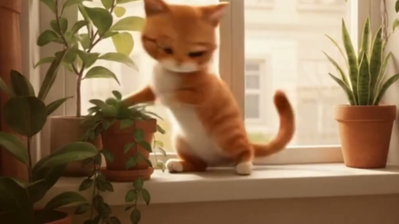 Kiddo Cat On Window 