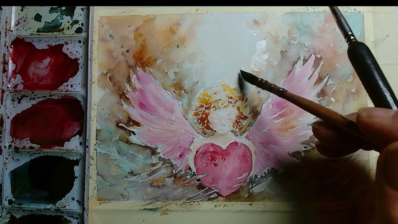 Create Handmade Valentine Cards with This Watercolor Angel Tutorial