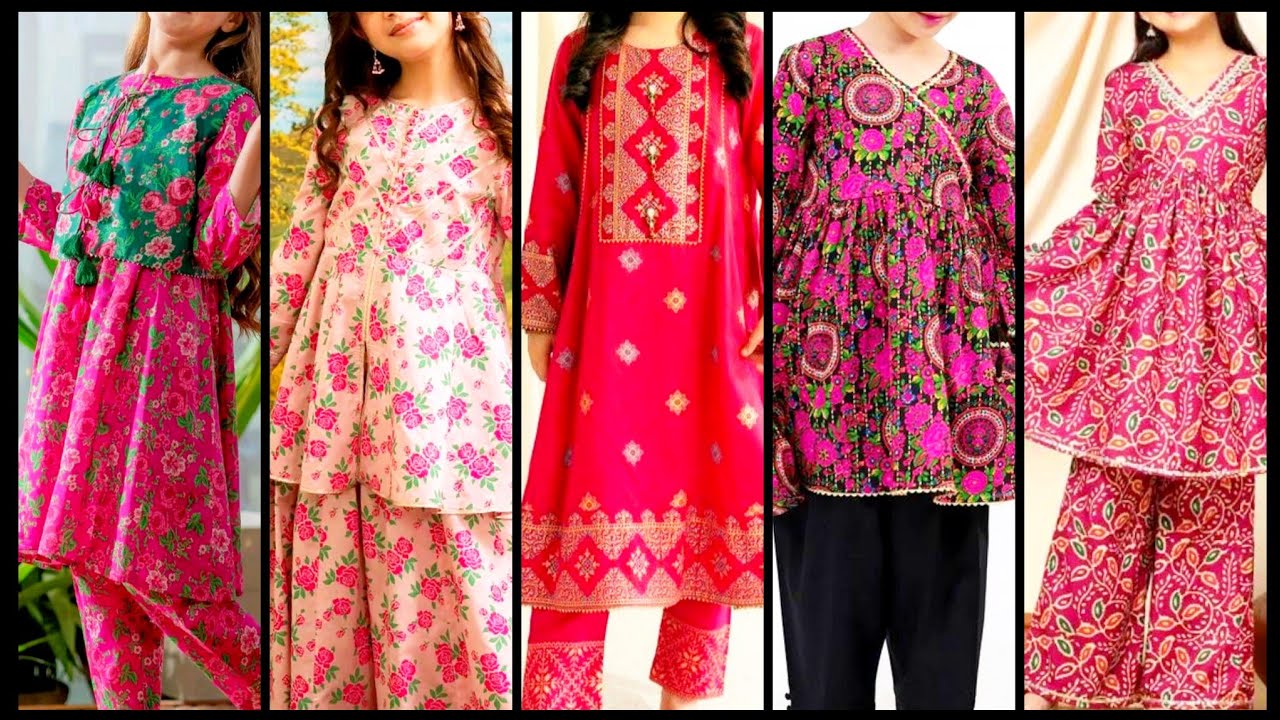 Most beautiful and stylish little girl's 2piece dresses ideas & Eid dresses collection 