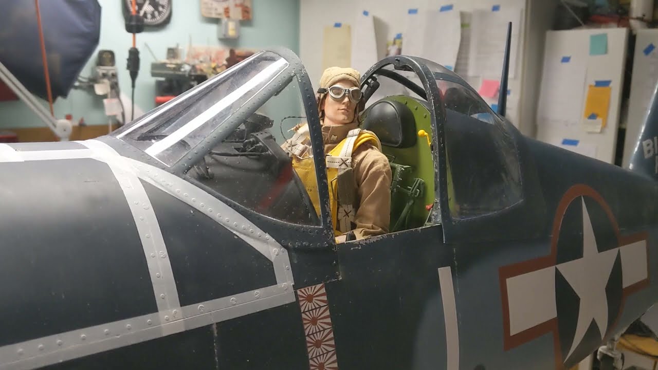 1/5.75 scale F4U-1A Hangar 9 60cc Corsair sliding canopy