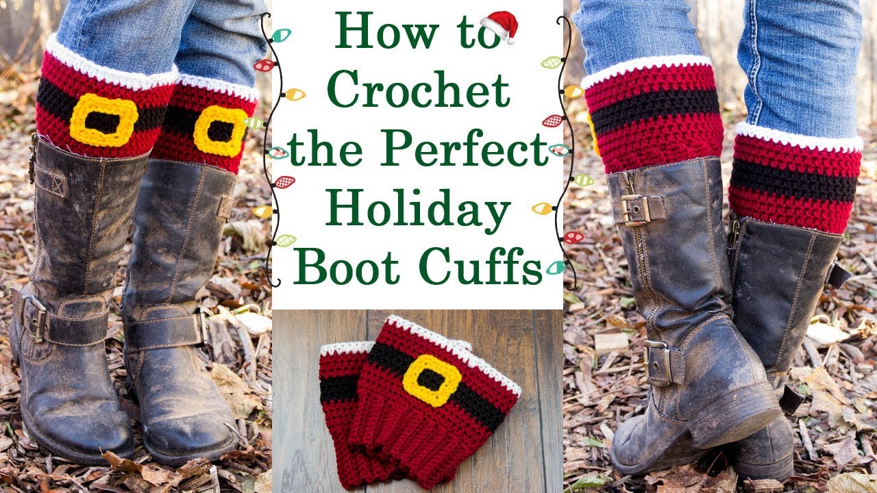 How to Crochet the Perfect Holiday Boot Cuffs | FREE Crochet Pattern Tutorial
