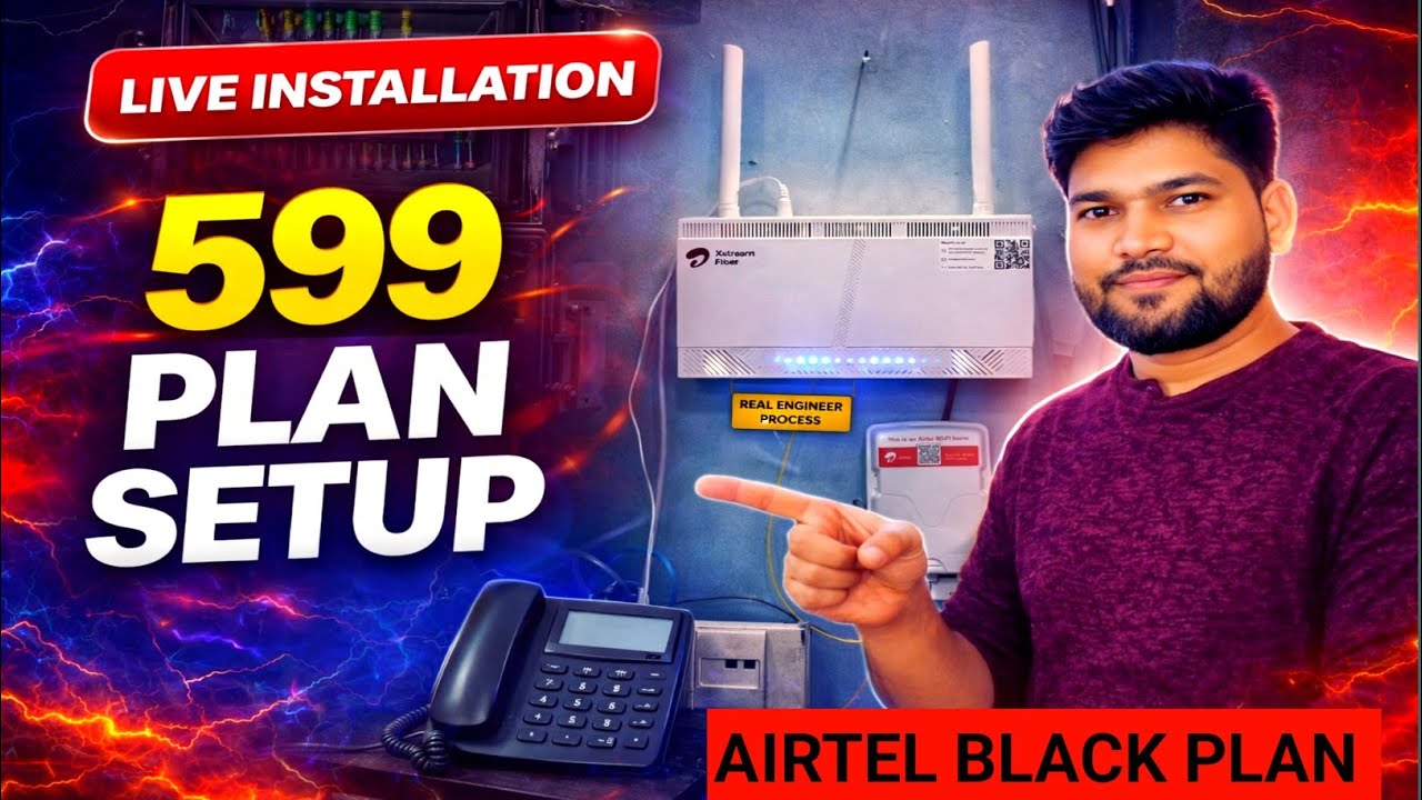 Airtel Black 599 Plan Full Setup 2026 🔥 || IPTV + Router + Landline Unboxing & Installation 