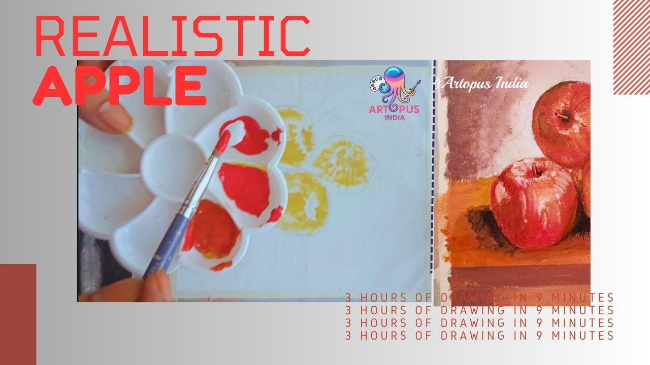 Realistic Apple Painting | Speed Art in Acrylics |@ArtopusIndia