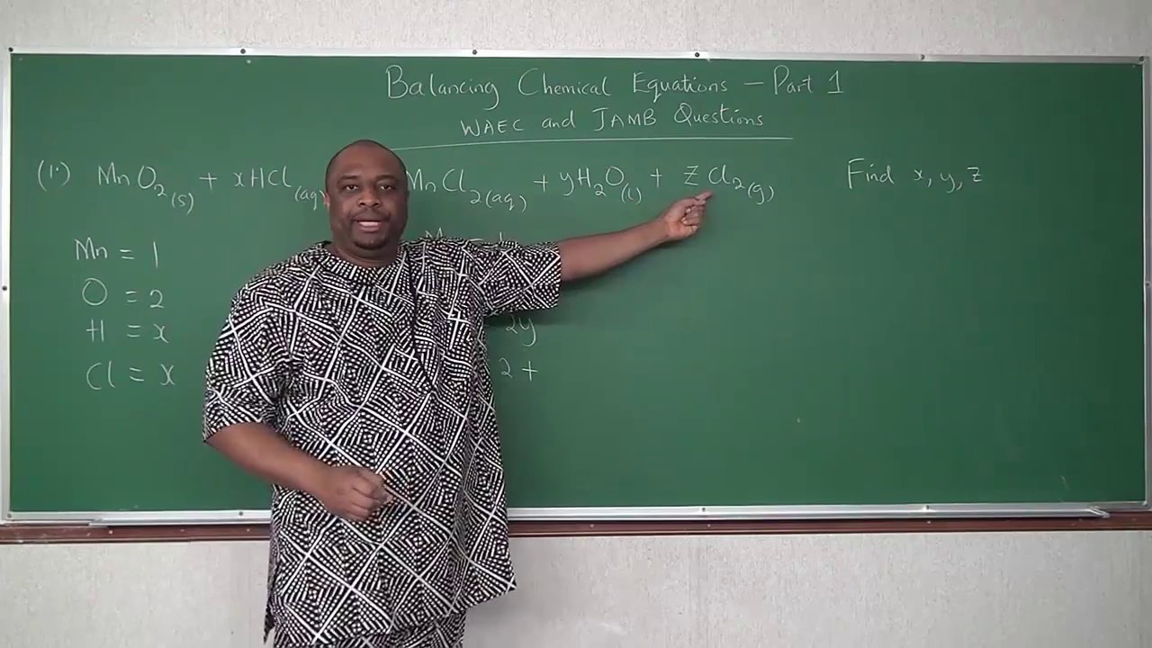 Balancing Chemical Reactions - Part 1 - WAEC and JAMB Questions