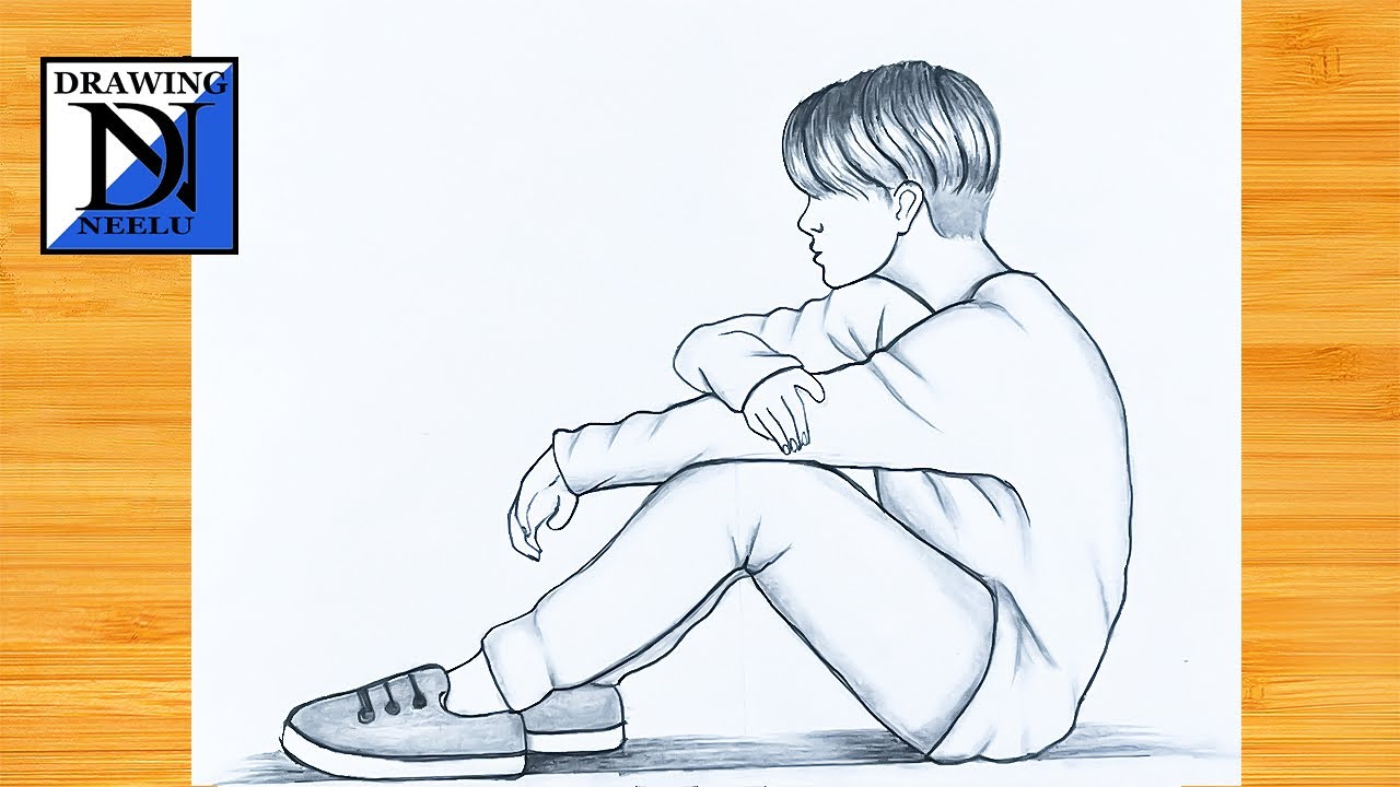 How to draw a Boy Sitting || Very easy drawing tutorial || Boy pencil drawing || Drawing tutorial