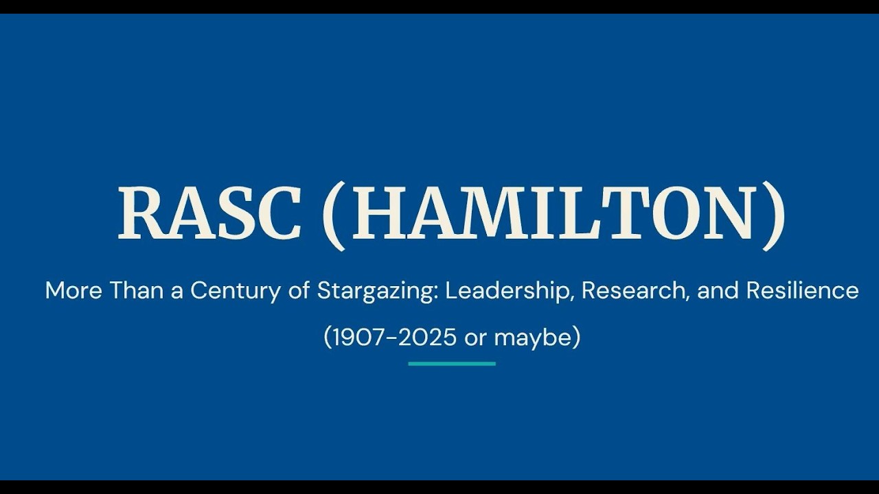 History of Hamilton RASC by Andrew Blanchard