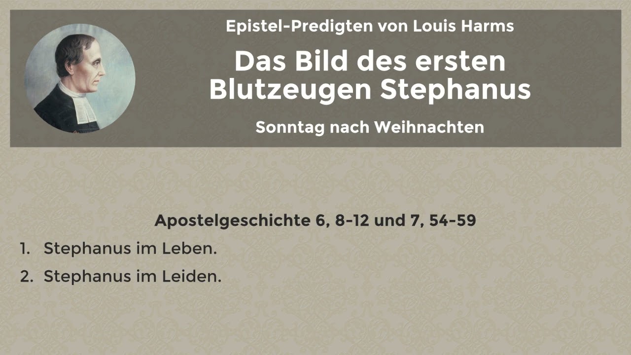 Predigt zum Sonntag nach Weihnachten (von Louis Harms)