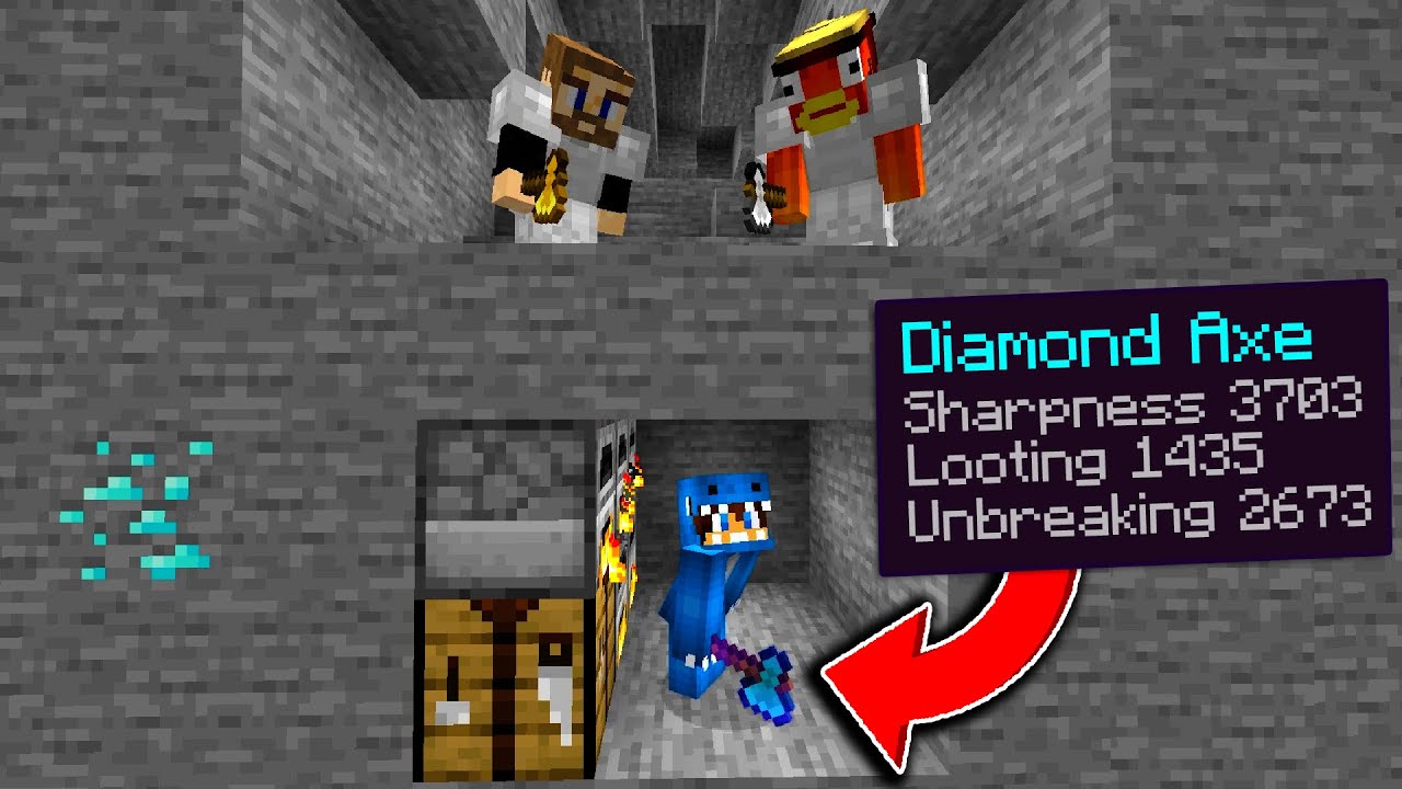 Minecraft Manhunt But Crouching Gives You Enchants