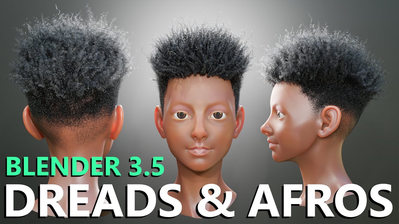 How to make Afro & Dreadlocks Styled Hair in Blender 3.5 (Tutorial)