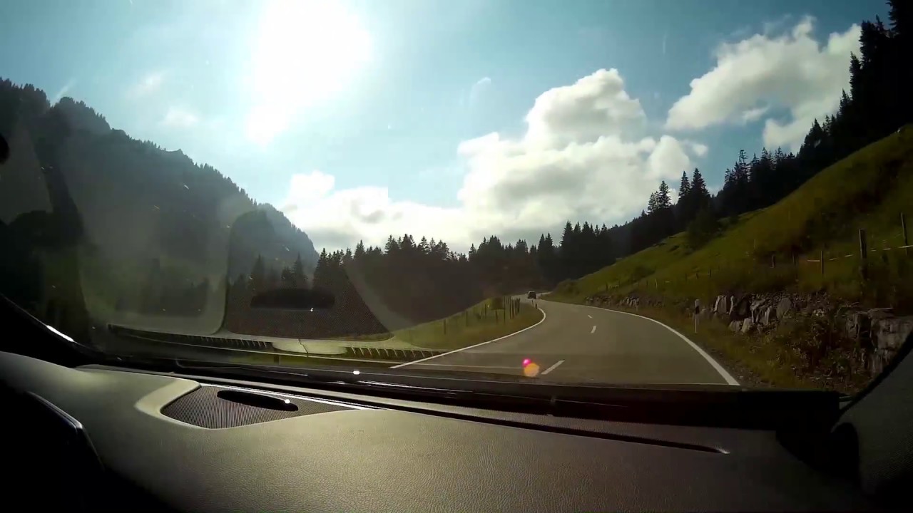 Dash cam Alpen Hohe Passstraße Riedbergpass nach Balderschwang - Alps Scenic Mountain view drive