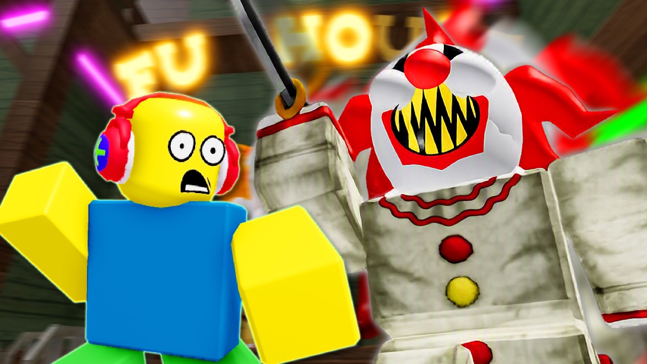 Noob Plays: ROBLOX - Escape The Carnival of Terror !!!