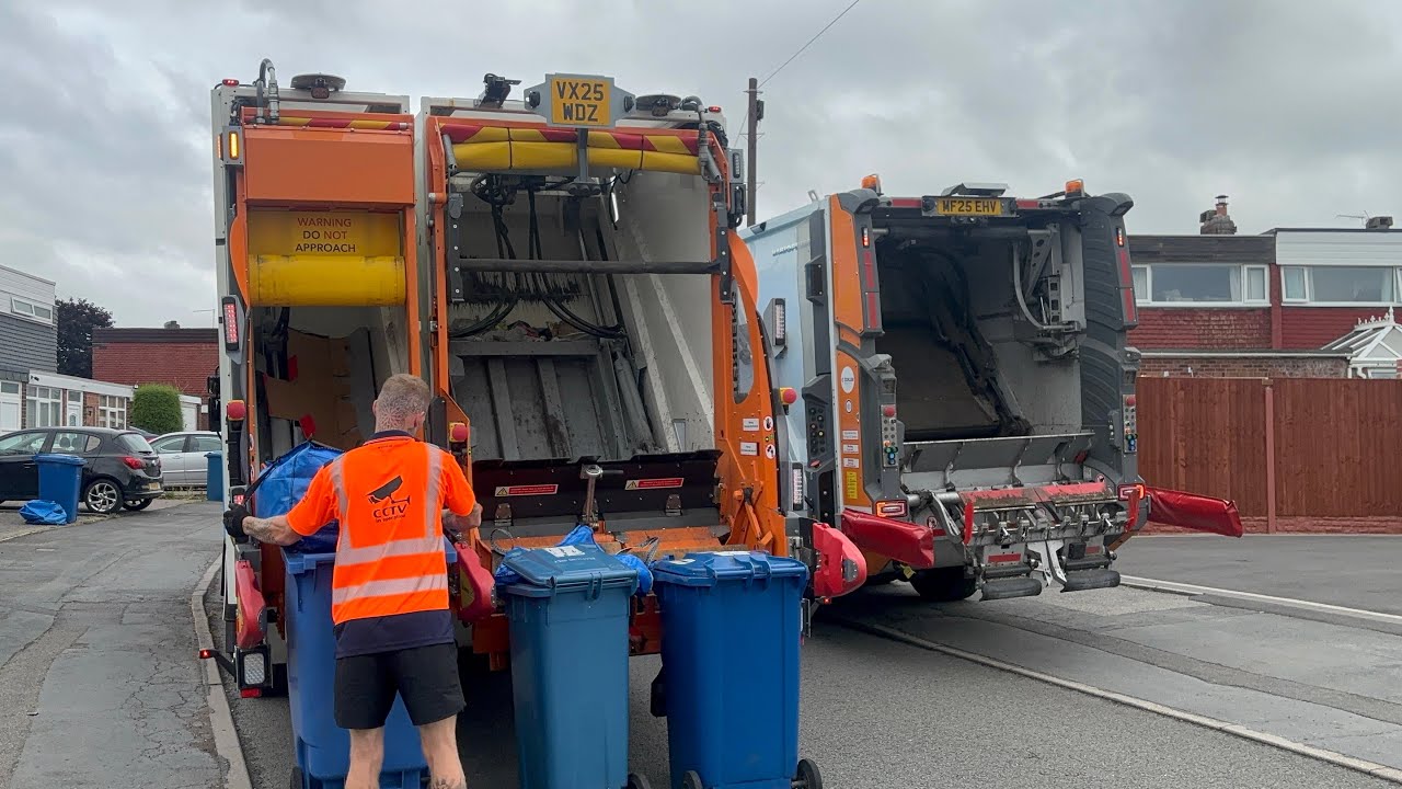 Dennis Elite + Refuse Truck on Recycling, WDZ 