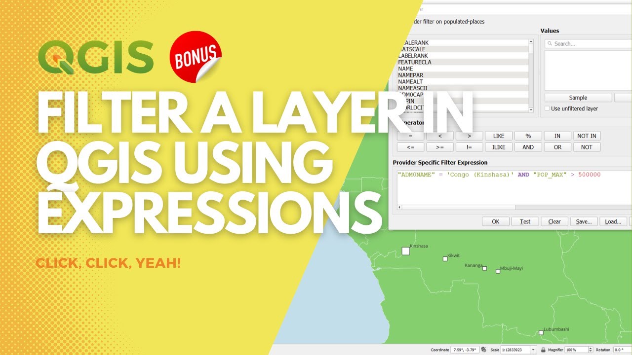 Filter a layer in QGIS using expressions
