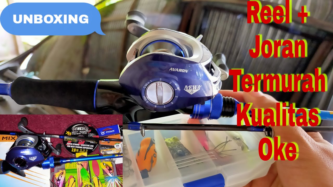 Unboxing Reel Baitcasting murah BC aewa avaron mirip sougayilang joran utecate hermes PE genesis