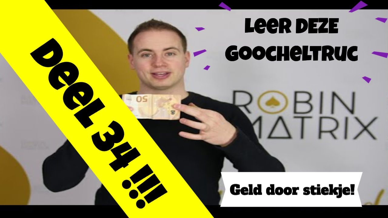 Goocheltruc deel 34,  Elastiekje door biljet! Goochelaar Robin Matrix leuke trucs