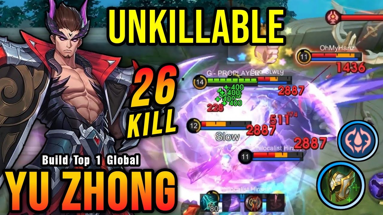 26 Kills No Death!! Crazy Plays Yu Zhong 100% Unkillable Build - Build Top 1 Global Yu Zhong ~ MLBB