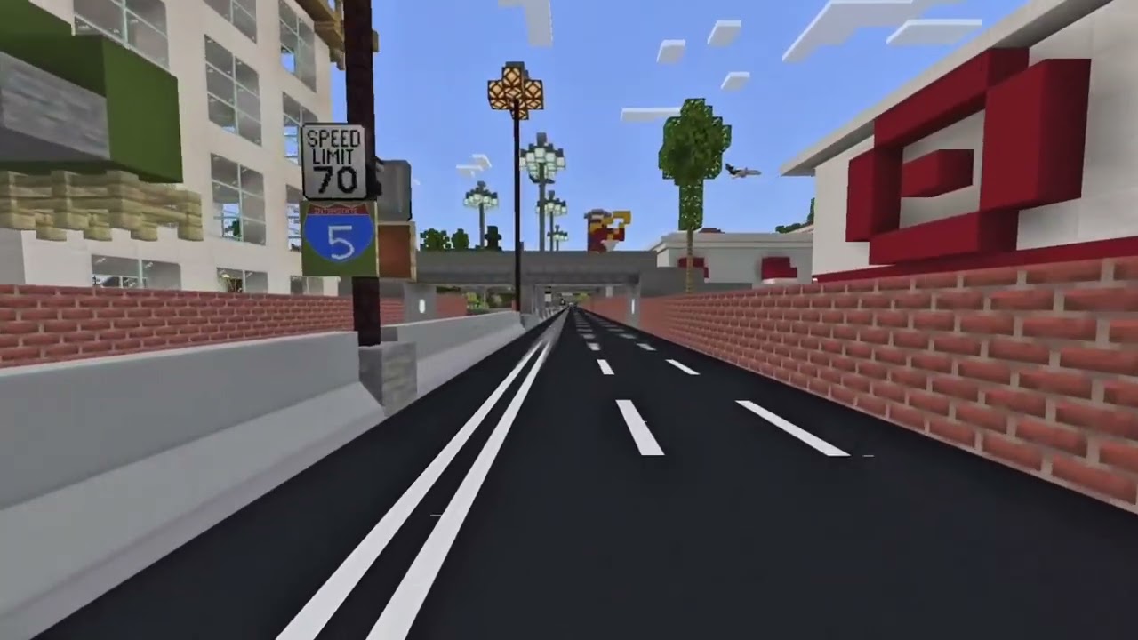 Minecraft Freeways, I-50 - I-5, Metropolis Countryside to San Marcos Grade