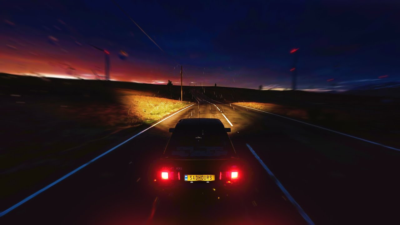 driving alone at midnight. (sad hours)