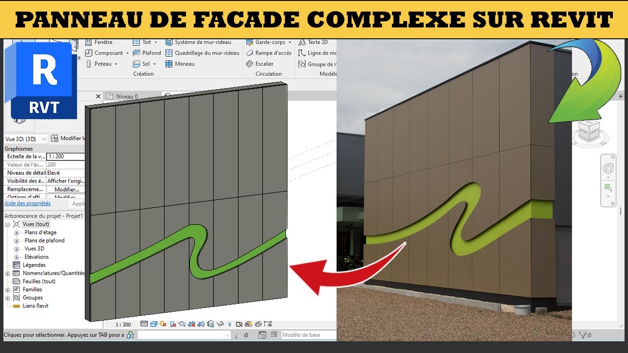 Panneau de fa&ccedil;ade complexe sur revit