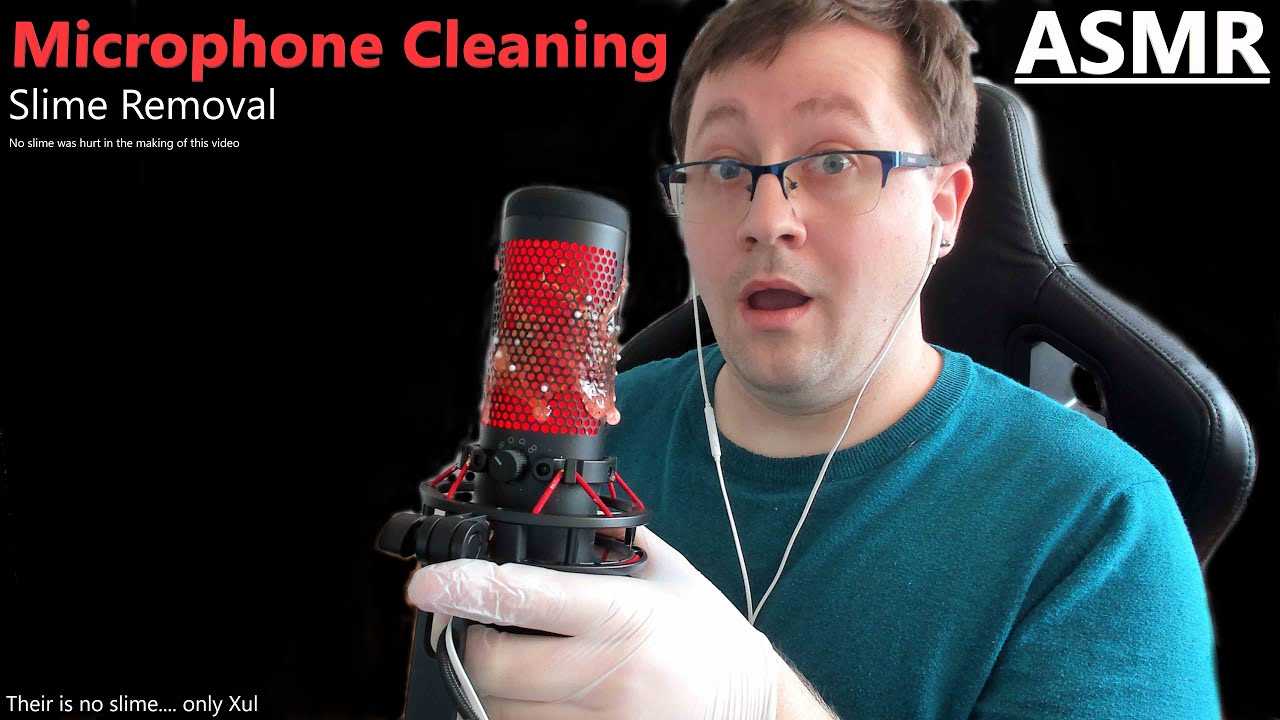 Mic Cleaning ASMR- Slime Removal (No Talking)