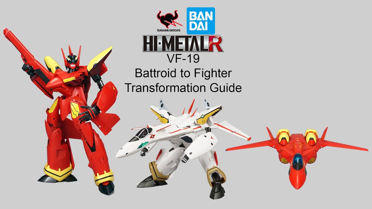 Руководство по трансформации Bandai Hi Metal R VF-19 Battroid в GERWALK в Fighter