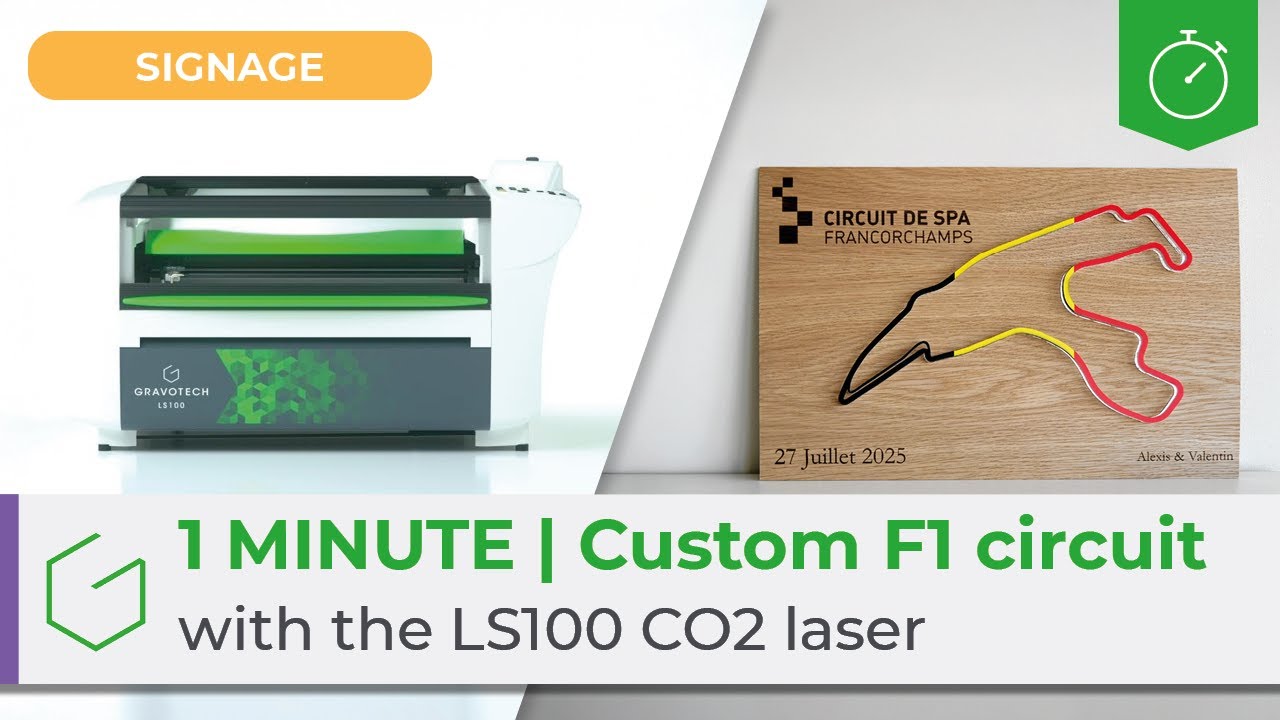 ⏱️1 Minute | Create a custom F1 circuit with the LS100 CO2 laser