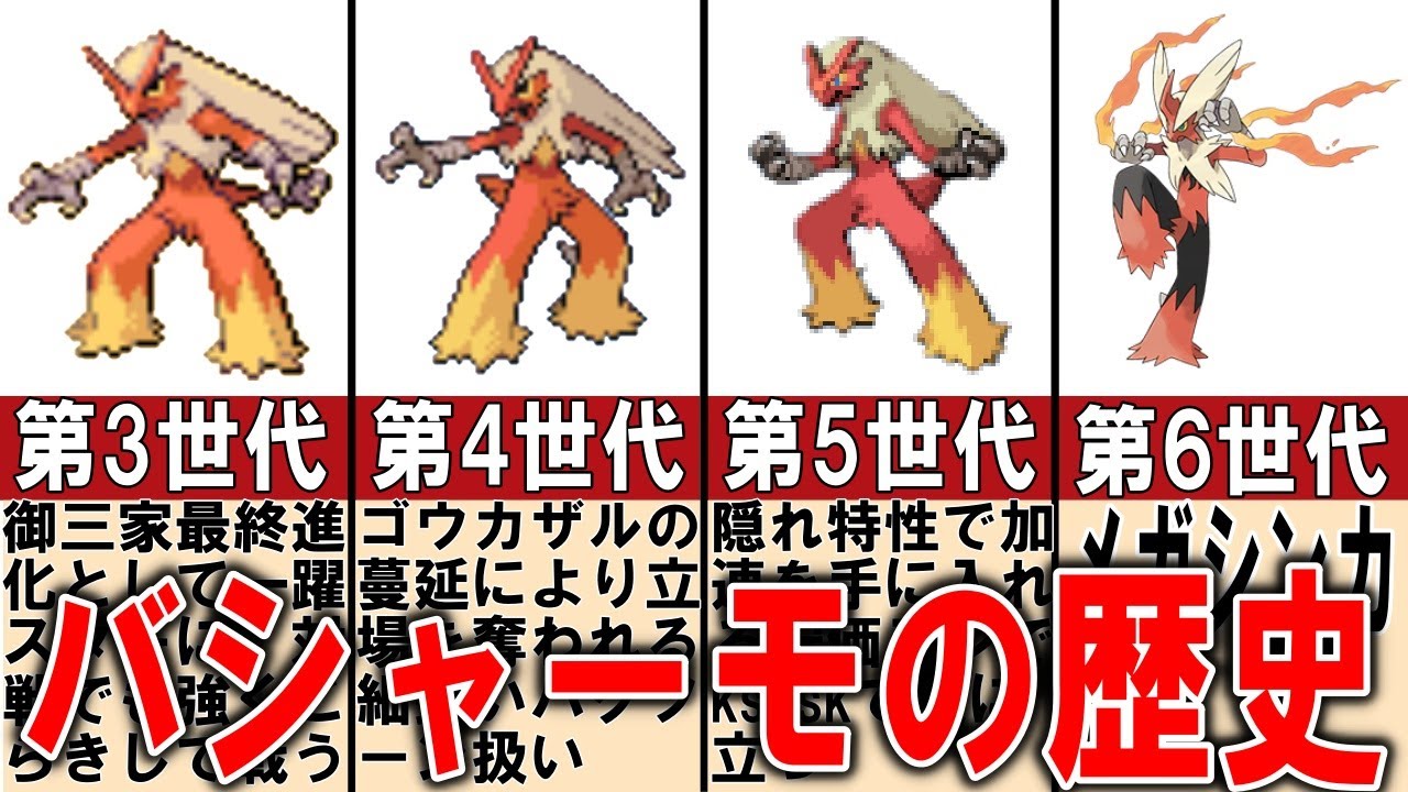 走る調理済み、バシャーモの歴史【ポケモン解説】