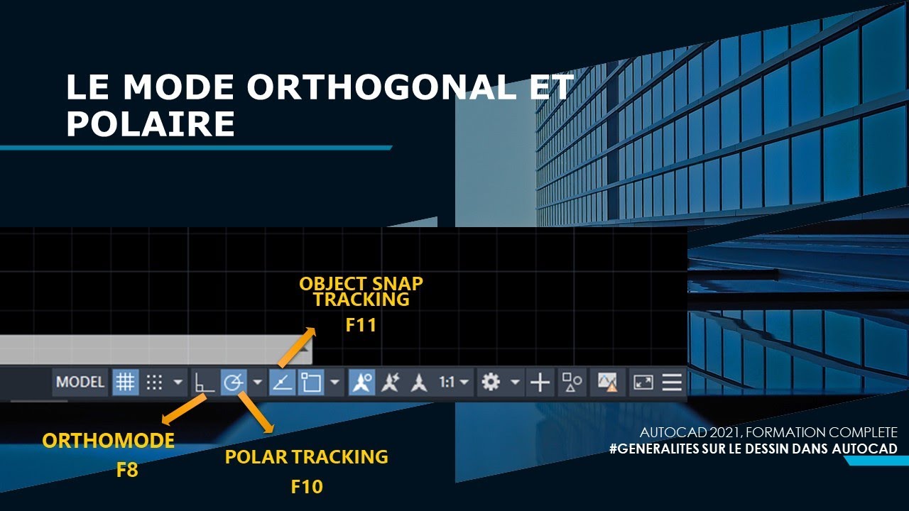8. CAO -  AUTOCAD - MODE ORTHOGONAL ET POLAIRE