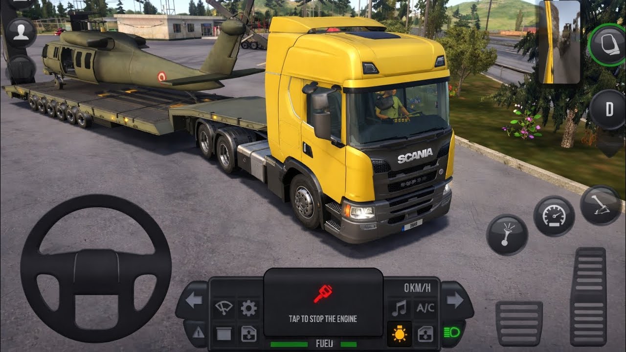 Scania Truck Carrying Military Helicopter | Truck Simulator Ultimate Heavy Cargo Mission 🚛🔥