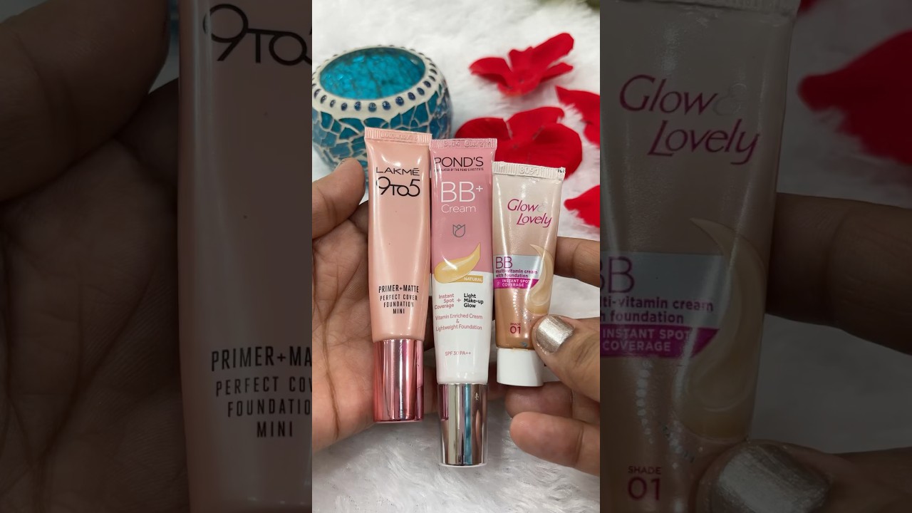 Lakm&eacute; 9 to 5 Foundation Pond&rsquo;s BB Cream Glow & Lovely BB Cream #foundation #pondsbbcream #shorts