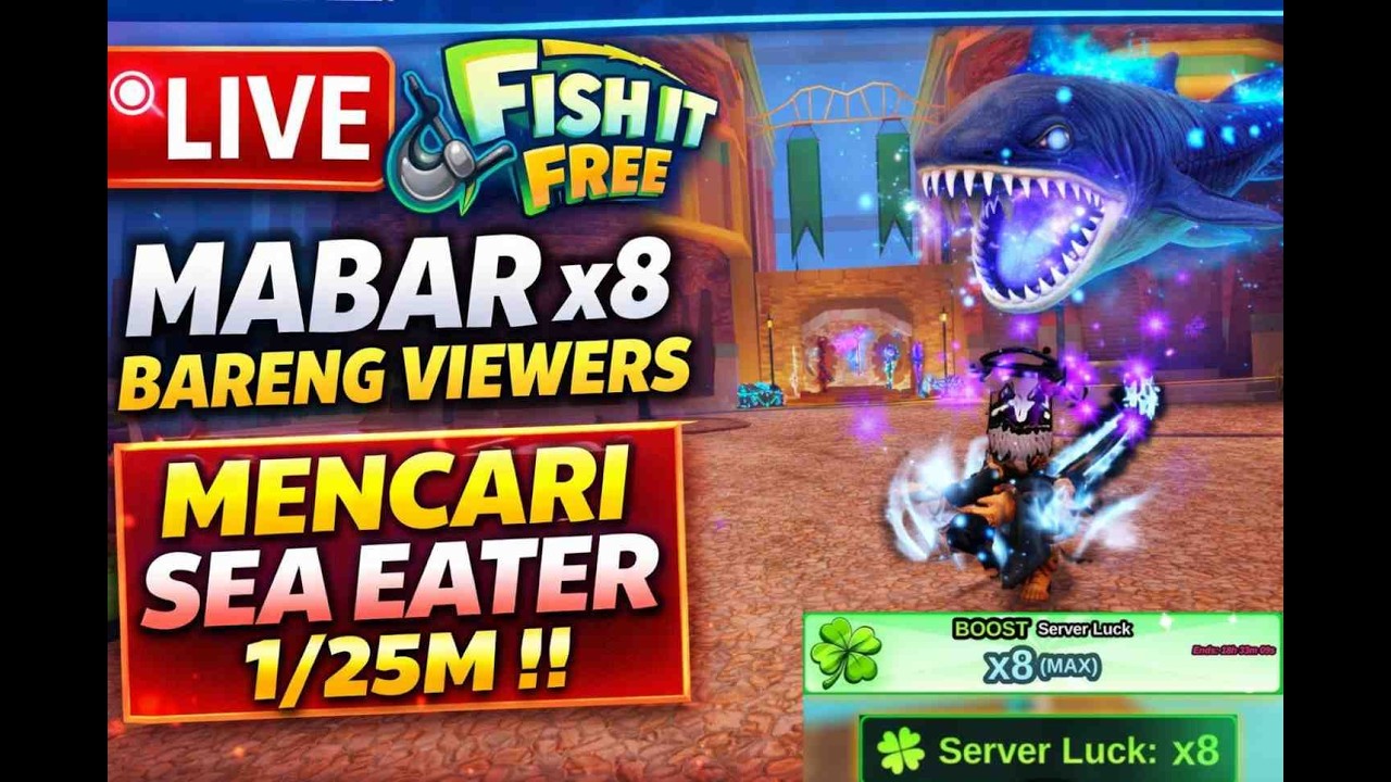 LIVE FISH IT FREE MABAR X8 + WAITING MEGA LUCK ?? [ FISH IT - ROBLOX ]