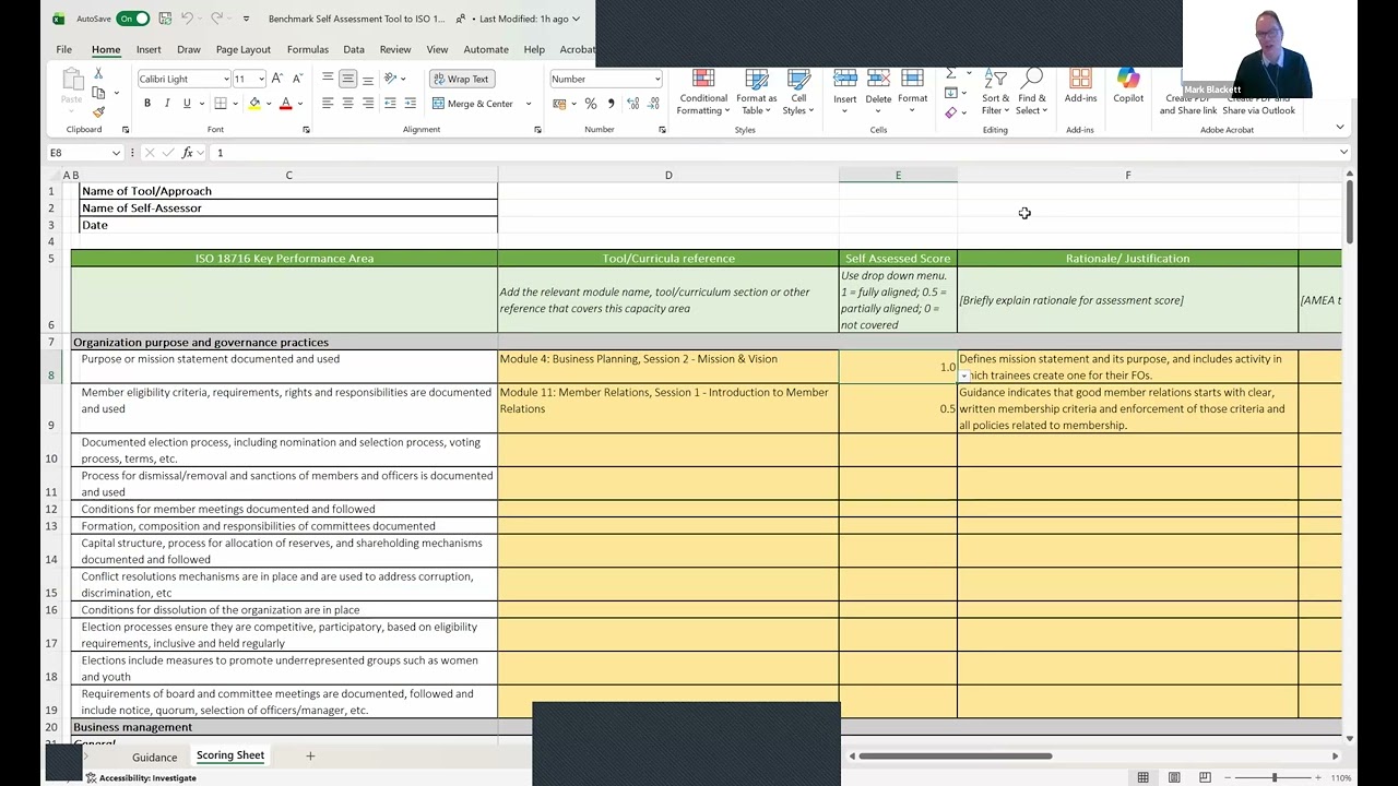 Guidance for ISO 18716 benchmarking