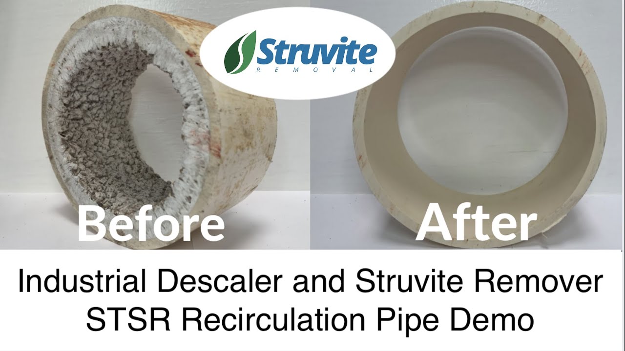 Struvite Remover Chemical and Industrial Descaler STSR Recirculation Pipe Demo