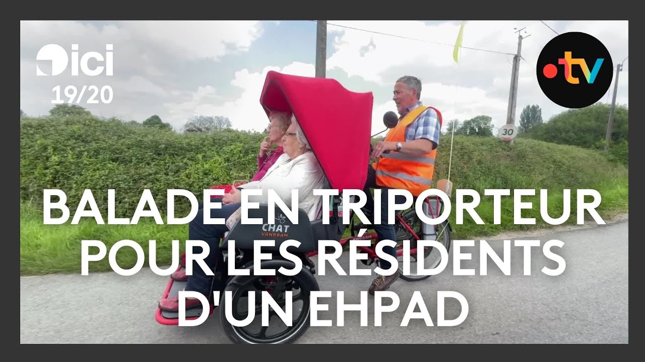 Balade en triporteur pour les résidents d'un EHPAD à Saint-Amand-les-Eaux