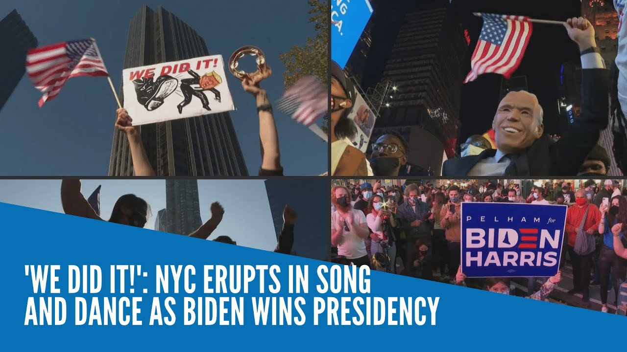'We did it!': NYC erupts in song and dance as Biden wins presidency
