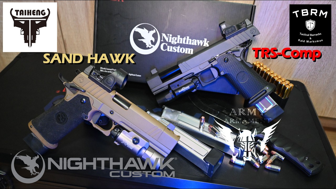 RWA Nighthawk Custom - TRS Comp,SAND HAWK | Army Armament Hicapa開箱測試 | 炙燒握把 | 三叉簧調整 #airsoft #生存遊戲
