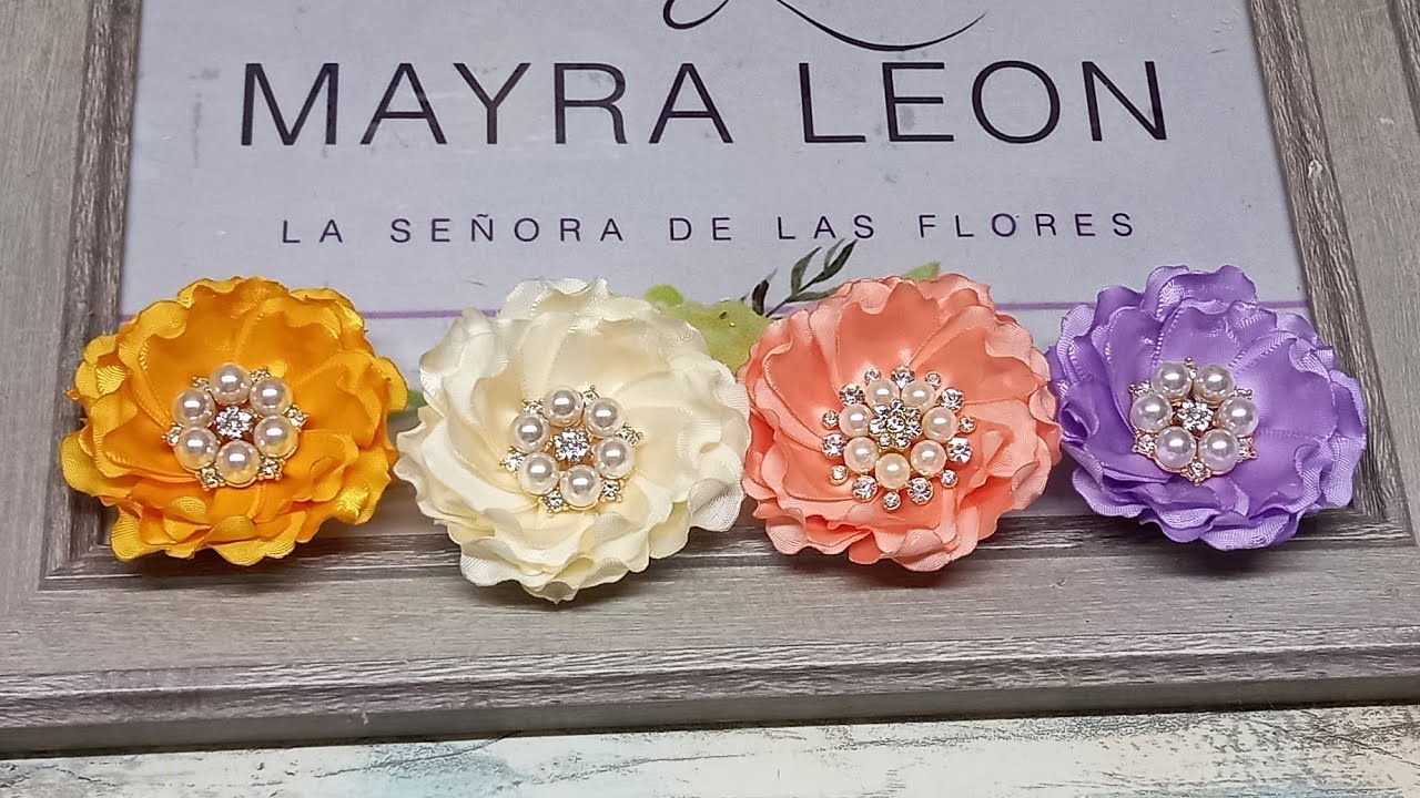 flor ondulada mini de listón 2.5 paso a pasó |como hacer florecitas de liston|@mayra León