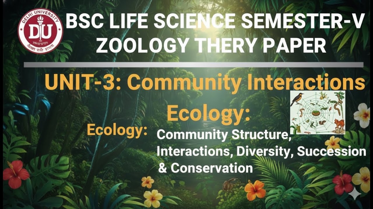 BSc Life Science Sem 5 Zoology | Unit 3: Community Interactions | Ecology | DU