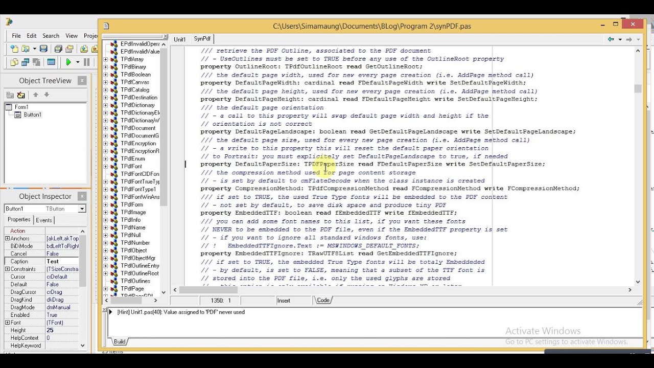 How to create PDF file with Delphi using SynPDF