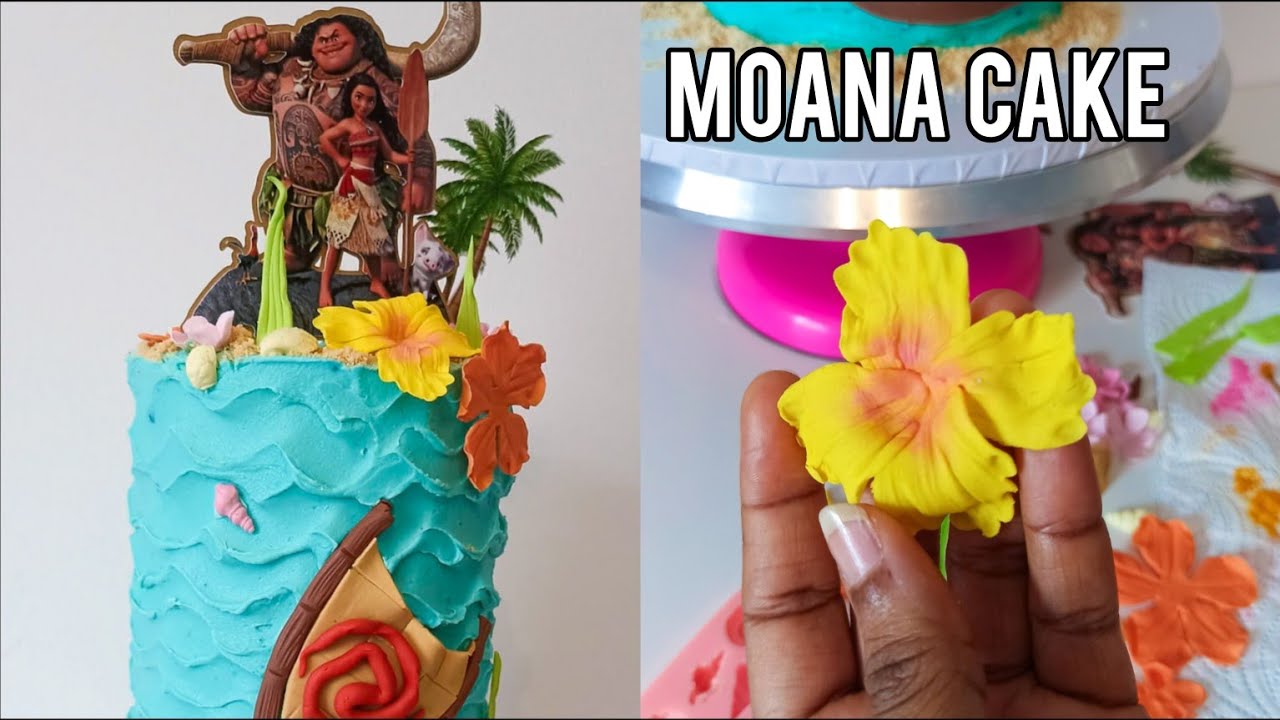 REALISTIC Moana Buttercream Cake decorating. How to decorate a Moana Cake even while struggling!