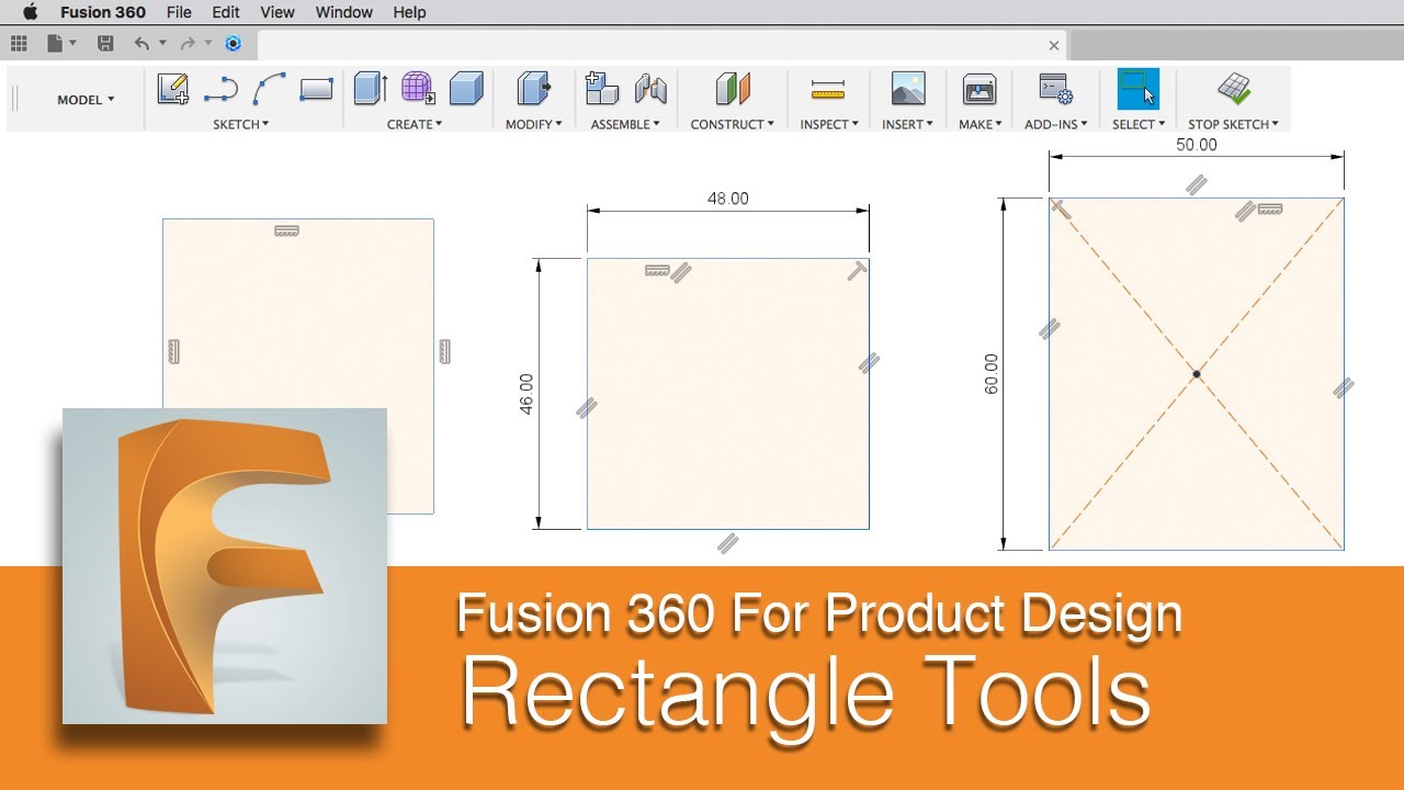 DART 158 F Fusion 360: Rectangle Tools