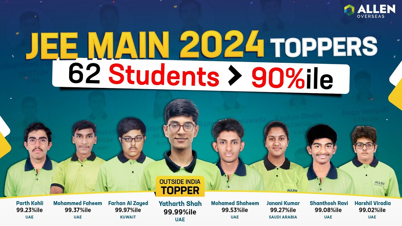Meet the JEE Main Toppers 2024 from ALLEN Overseas 🏆| JEE Mains 2024 Result (Session 1) 