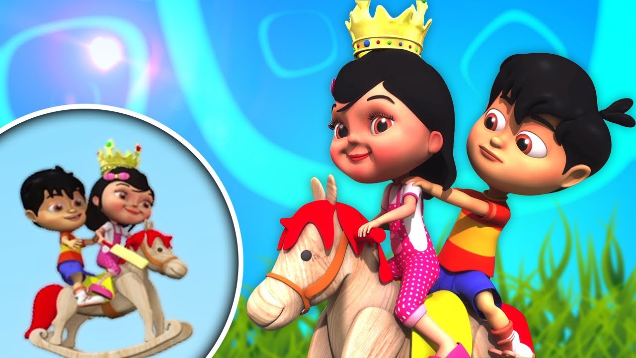 Chal Mere Ghode Tik Tik | Hindi Rhymes for Children | चल मेरे घोड़े | Kids Channel India | Bal Geet