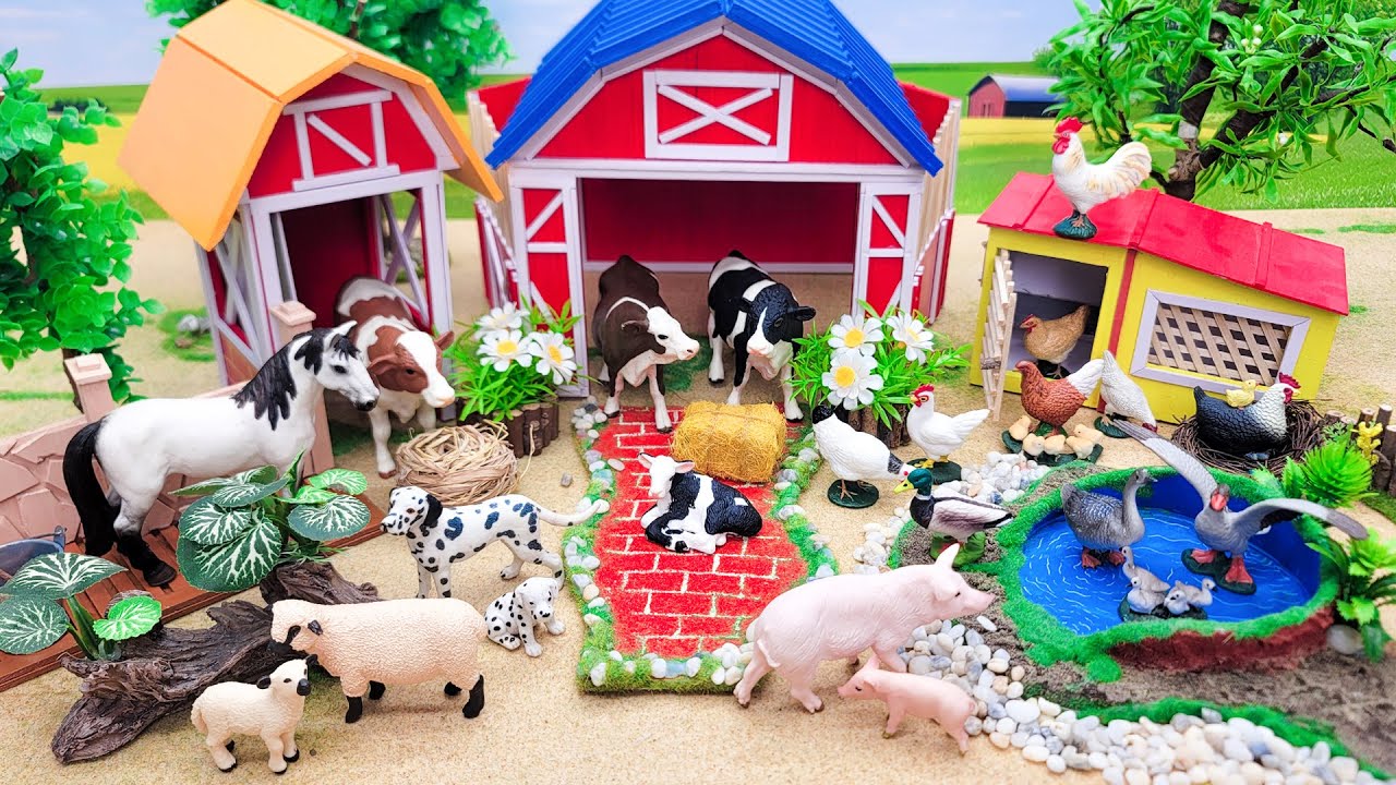 15 Minutes Satisfying with Build Cattle Farm Diorama | Barn for Animals | Miniature Farmyard