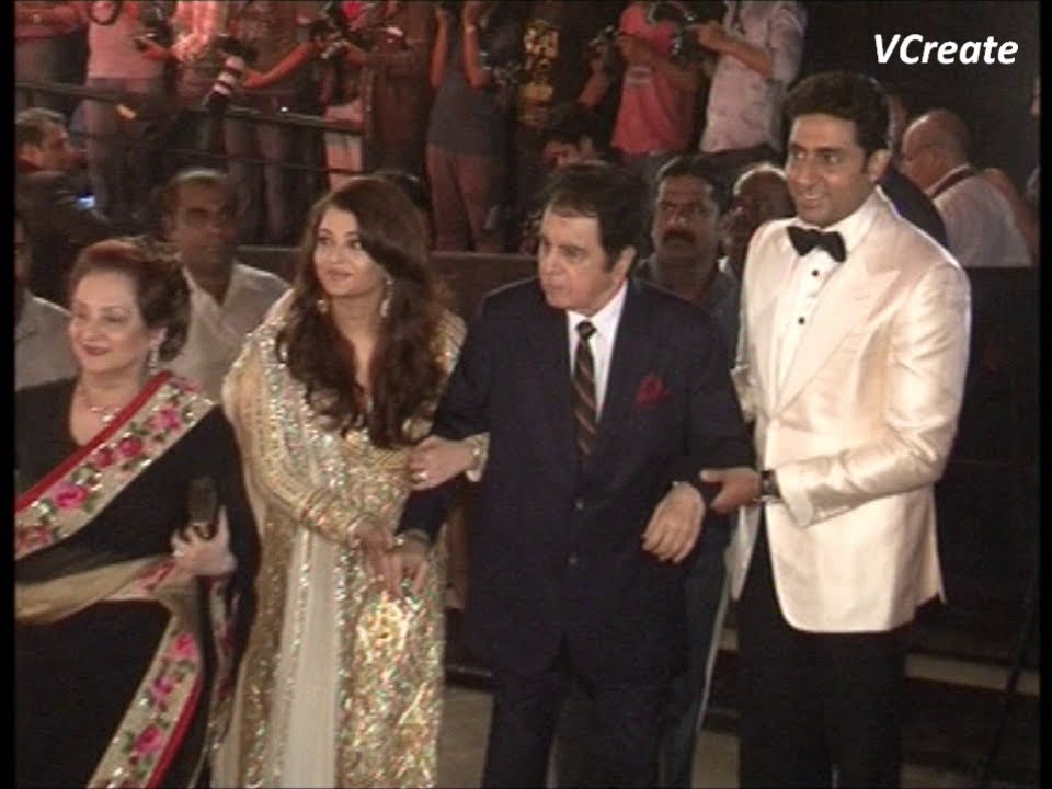 Dilip Kumar and Saira Banu at Amitabh Bachchan's birthday party.