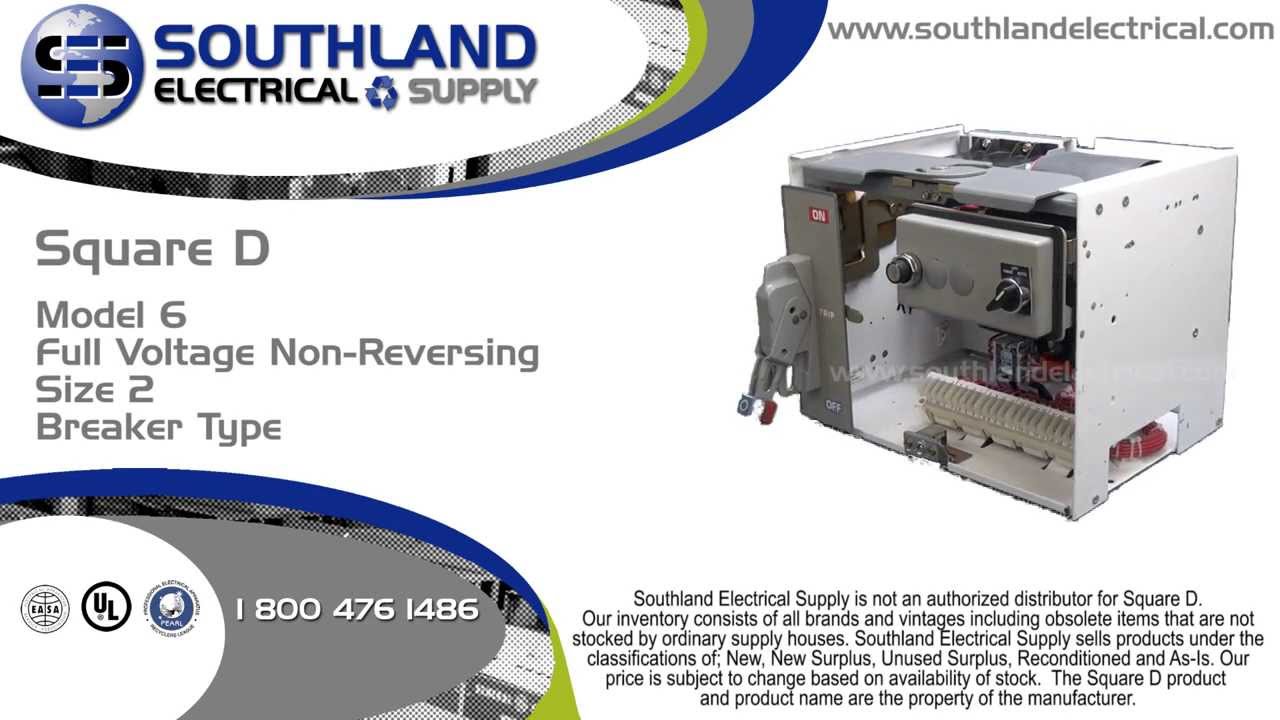 Square D Model 6, Full Voltage Non-Reversing, Nema Size 2, Breaker Motor Control Bucket
