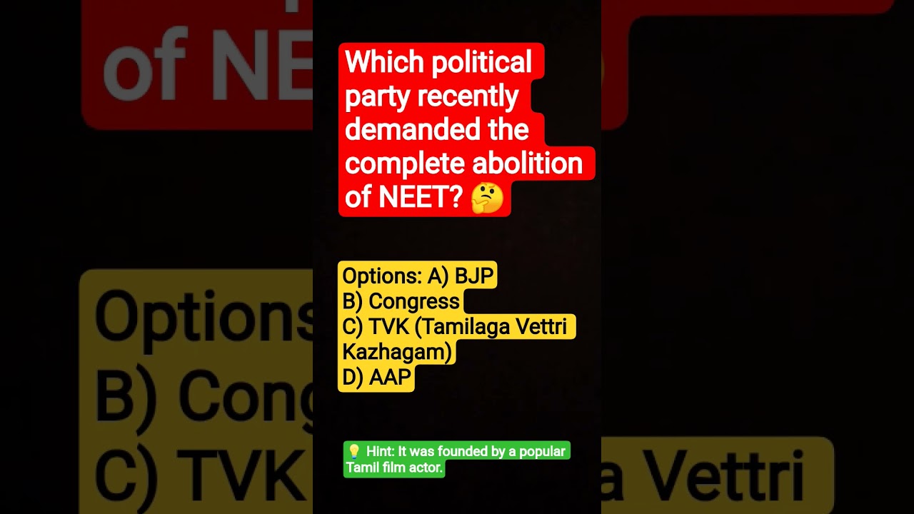 NEET Abolition Demand | Which Political Party?