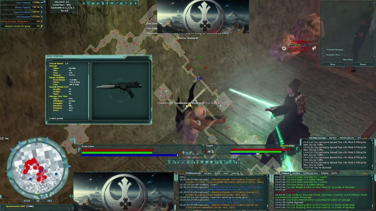 Mandalorian Koimi Lehou 1vs1 against Rank 11 Dark Jedi Overlord Drun Kled (Rank 11 solo: The Dot War